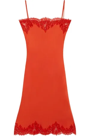 Stella McCartney Vestido midi con ribete de encaje