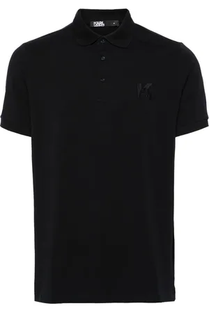 Karl Lagerfeld Playera tipo polo con logo bordado