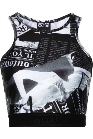 VERSACE Top corto con estampado gráfico