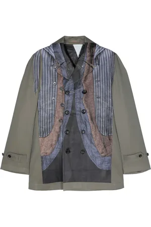 Comme des Garçons Abrigo con doble botonadura y varios estampados