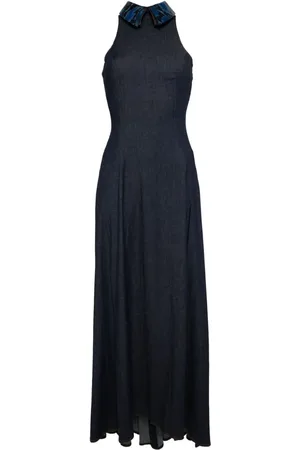 Saiid Kobeisy Vestido de mezclilla con cuello