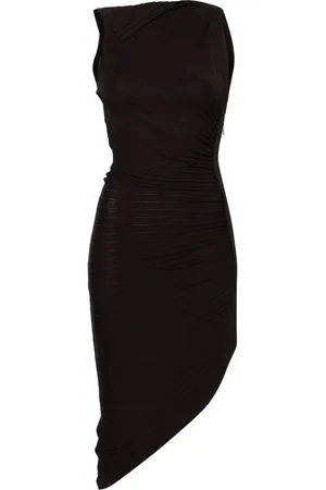 Serafini Vestido corto asimétrico plisado