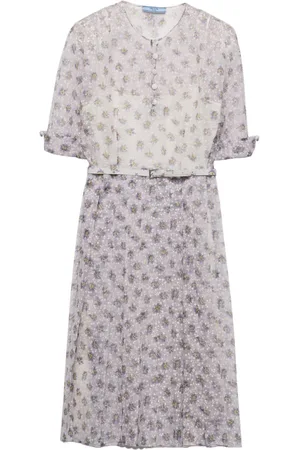 Prada Vestido midi con estampado floral