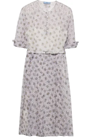 Prada Vestido midi con estampado floral
