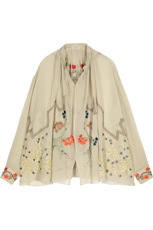 BODE Blusa de seda con diseño bordado
