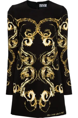 VERSACE Vestido corto con estampado Chromo Couture