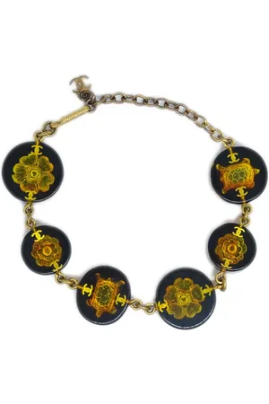 CHANEL Pulsera Turtle con detalle de cuentas 1990-2000