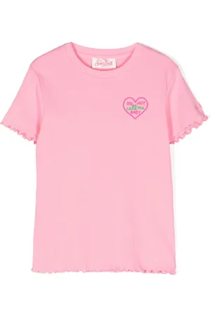 MC2 SAINT BARTH Playera de canalé con eslogan bordado