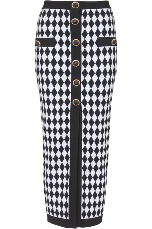Balmain Falda midi con diseño tejido en intarsia