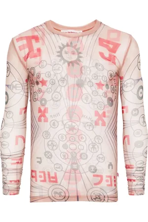 WALTER VAN BEIRENDONCK Top de malla con estampado gráfico