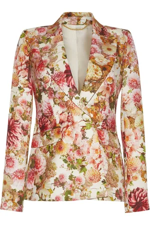 ADAM LIPPES Blazer con doble botonadura y estampado floral