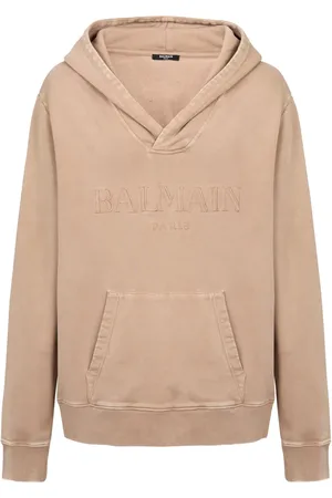 Balmain Hoodie con cuello en V y logo bordado