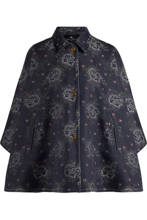 Etro Capa de mezclilla con motivo floral en jacquard