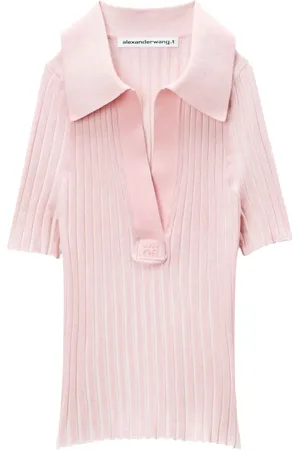 Alexander Wang Playera tipo polo tejida de canalé