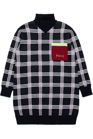 Marni Vestido tejido con cuadros estampados