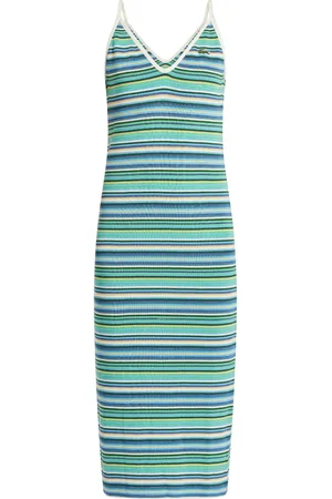 Lacoste Vestido midi con rayas estampadas