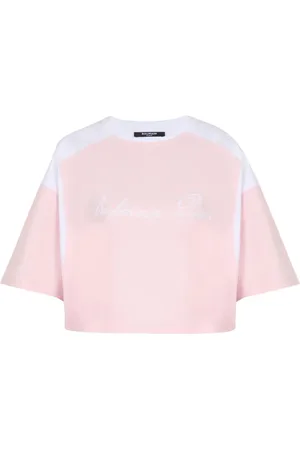 Balmain Playera con panales y logo bordado