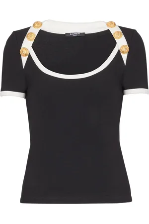 Balmain Playera con detalle de botones