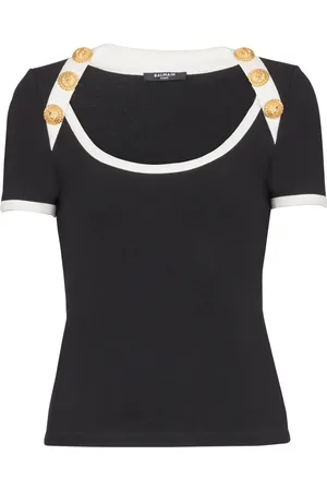 Balmain Playera con detalle de botones