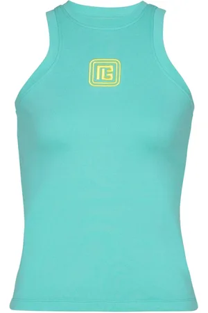 Balmain Top con logo bordado y espalda de nadador