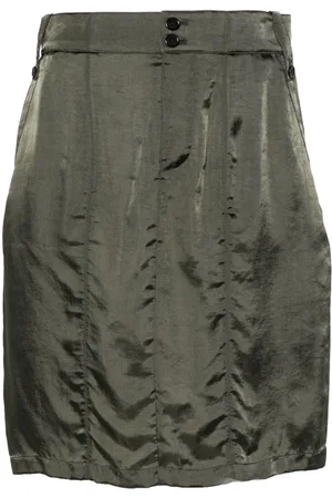 Saint Laurent Falda lápiz con efecto satinado