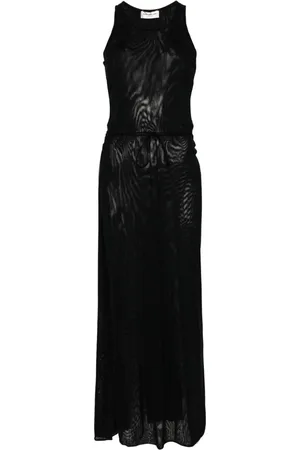 Saint Laurent Vestido largo con diseño cruzado