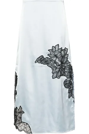 Ganni Falda midi con efecto satinado