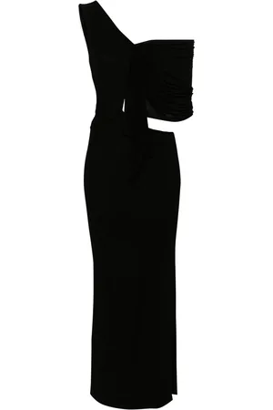 CHRISTOPHER ESBER Vestido largo con diseño drapeado y cuello halter