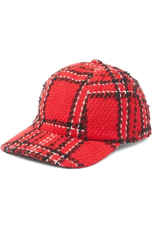 Msgm Gorra con bordado de cuadros