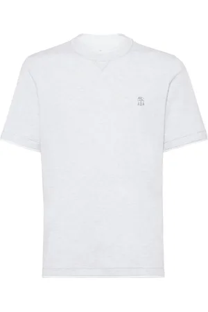 Brunello Cucinelli Playera con cuello redondo y logo bordado