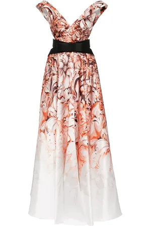Saiid Kobeisy Vestido de fiesta con hombros descubiertos y estampado floral
