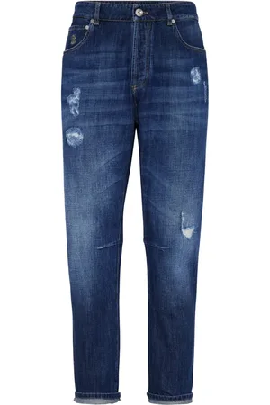 Brunello Cucinelli Jeans rectos con acabado envejecido