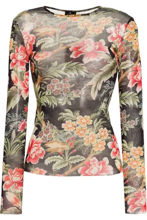Etro Top semitransparente con estampado floral