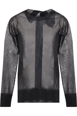 YOHJI YAMAMOTO Cárdigan semitransparente con cuello asimétrico
