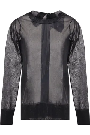 YOHJI YAMAMOTO Cárdigan semitransparente con cuello asimétrico