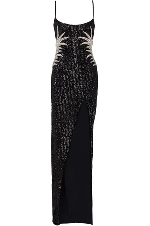 Balmain Vestido de fiesta con palmeras bordadas y lentejuelas