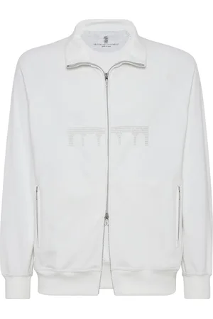 Brunello Cucinelli Sudadera con logo en relieve y cierre