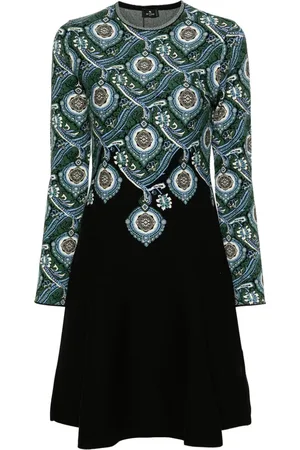 Etro Vestido tejido con motivo en jacquard