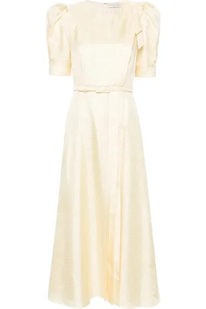 Alessandra Rich Vestido midi con estampado de lunares