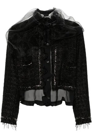 UNDERCOVER Chamarra de tweed con detalle de cadena