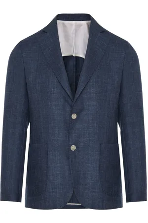 BARBA Blazer de chambray con solapas de pico