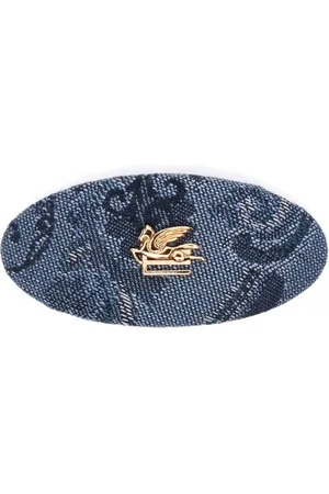 Etro Broche para el cabello de mezclilla con motivo floral en jacquard