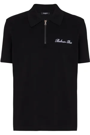 Balmain Playera tipo polo con logo bordado