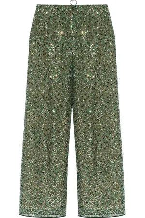 Oseree Pantalones anchos bordados con lentejuelas