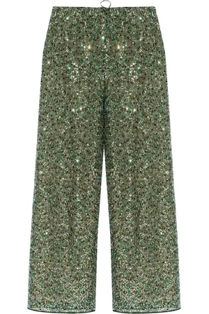 Oseree Pantalones anchos bordados con lentejuelas