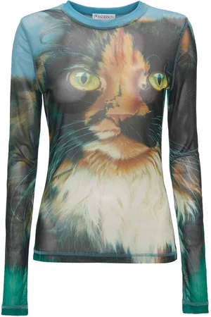 J.W.Anderson Playera manga larga con gato estampado