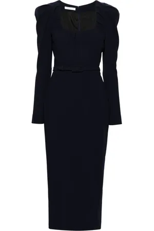 Alessandra Rich Vestido midi con cuello redondo