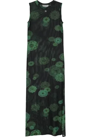 COPERNI Vestido largo de malla con estampado Cymatics