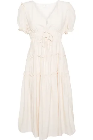 B+AB Vestido midi plisado a capas