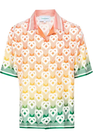 Casablanca Camisa de seda Gradient Heart Monogram
